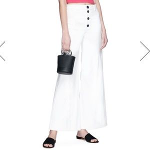 STAUD WHITE FLARE PANTS HIGH